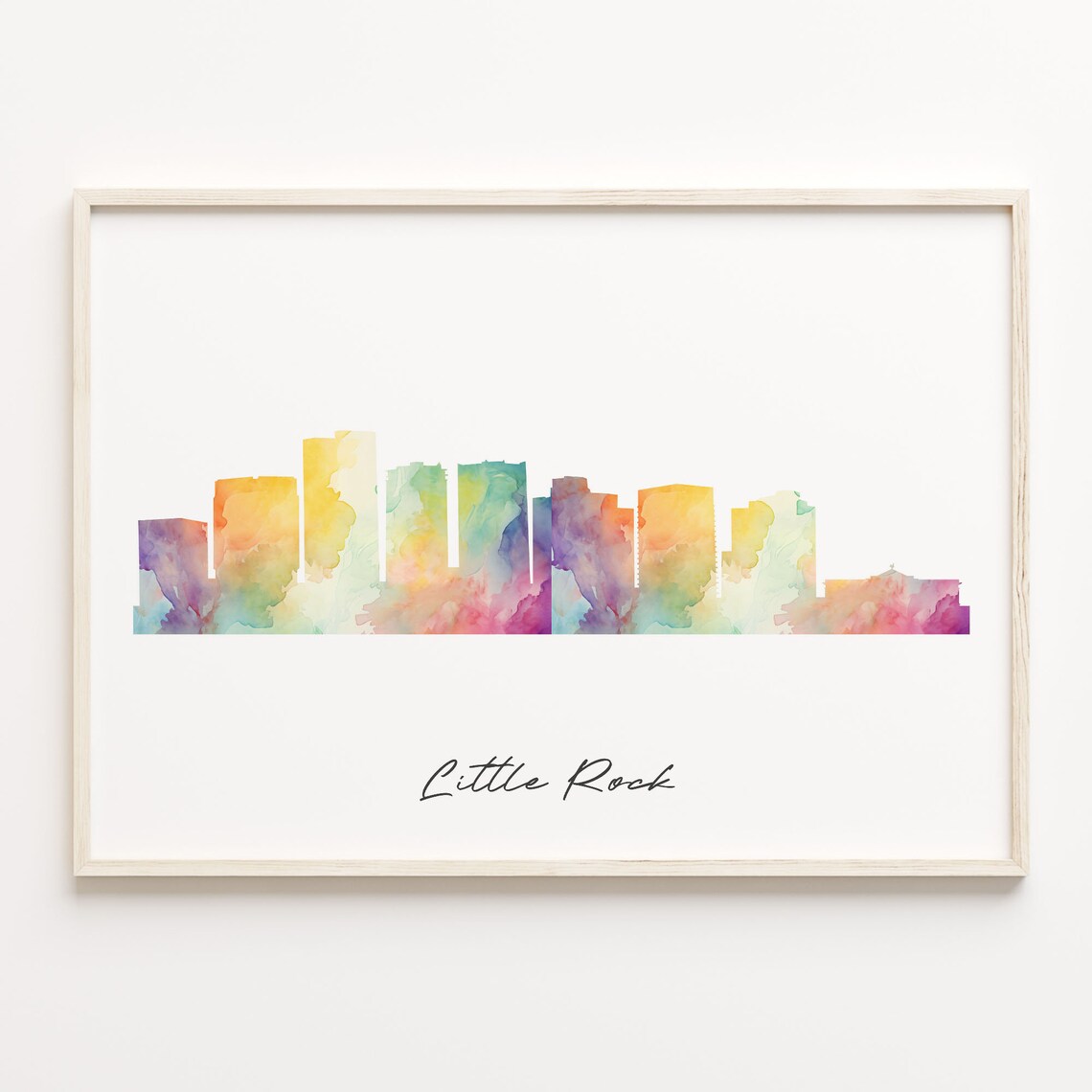 Little Rock Arkansas Watercolor Skyline Cityscape Travel Gift Poster