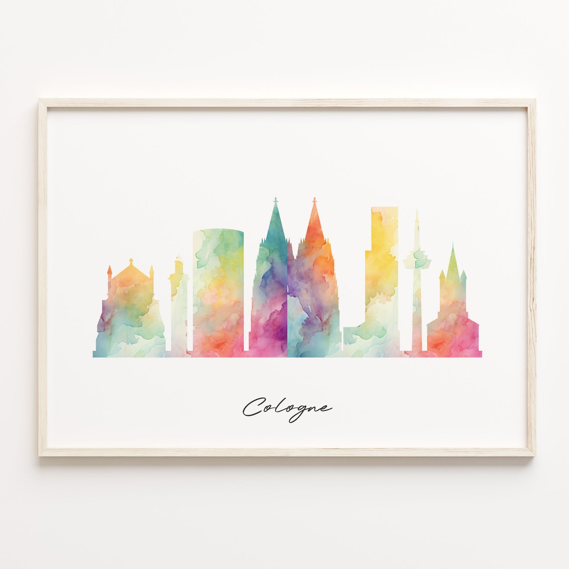 Cologne Watercolor Skyline Cityscape Germany Travel Poster Gift