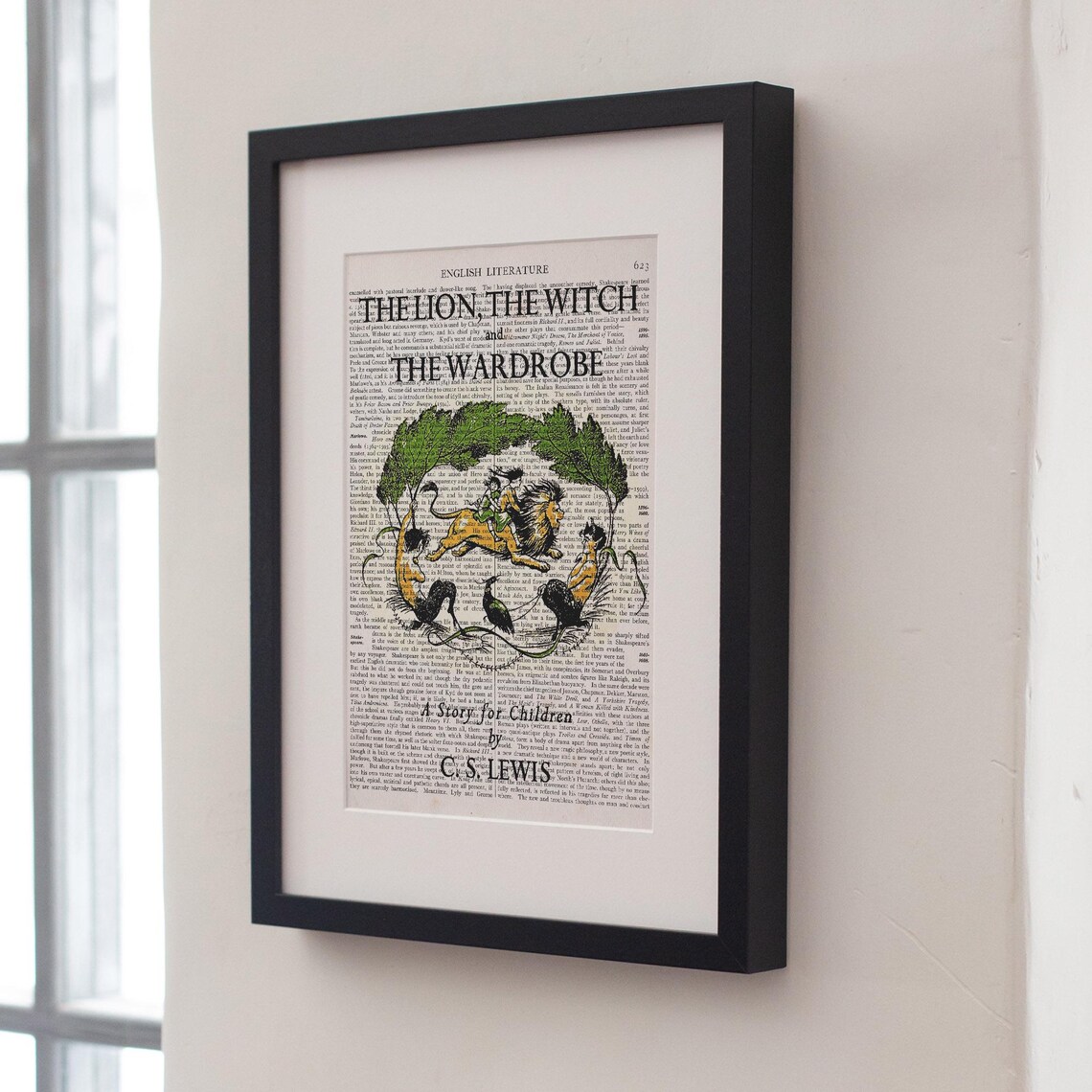 C S Lewis The Lion The Witch And The Wardrobe Aslan Book Page Art Print - Image 4