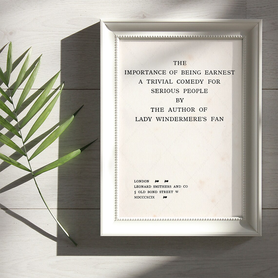 The Importance Of Being Earnest 1899 Title Page Comedy Classic Art Print - Image 3