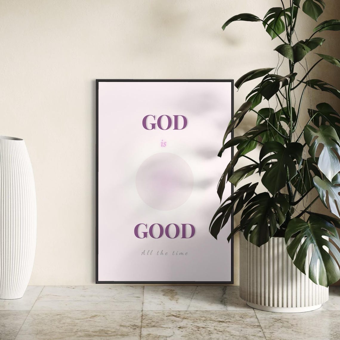 God Is Good All The Time Pink Minimal Christian Wall Art Christian Woman Wall Art Print Christian Woman Gifts Christian Girl Nursery Art - Image 3
