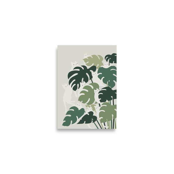 Cat and Plant 47 Art Print