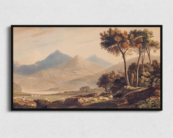 Frame Tv Art Mountain Landscape Painting For The Frame Tv Vintage Art For Frame Tv Antique Landscape Tv Cover