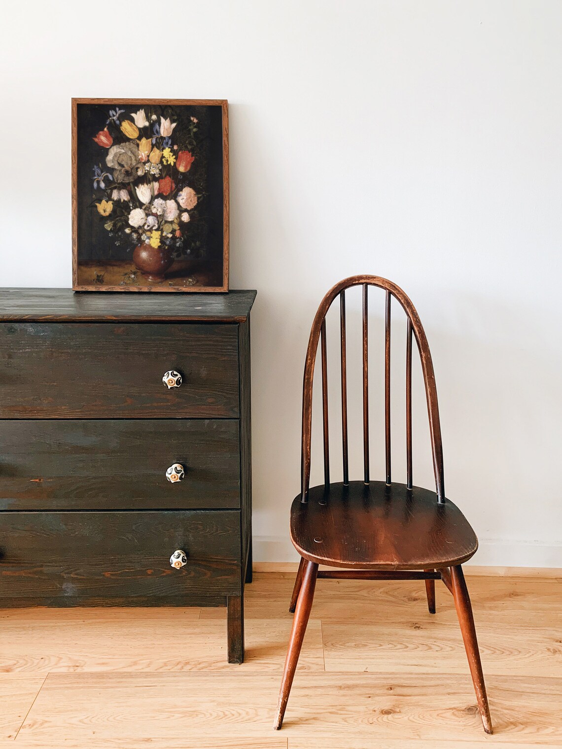 Dark Academia Floral Still Life, Vintage Art Print - Image 2