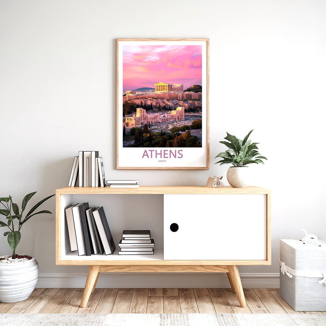 Athens Acropolis Pink Dusk Odeon of Herodes Atticus Photo Poster - Image 2
