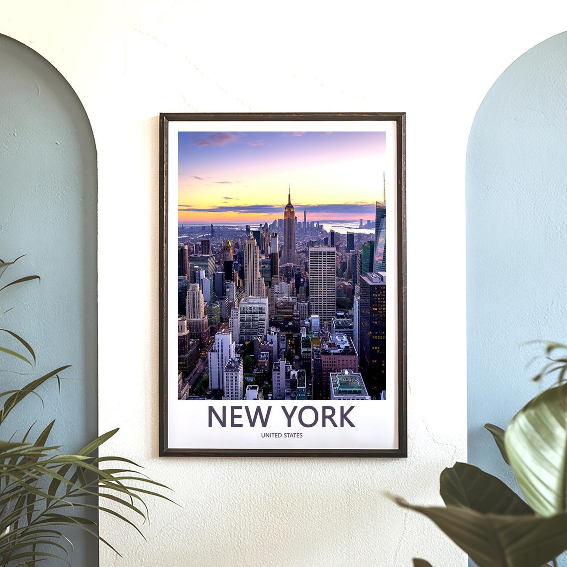 New York Empire State Building Sunset View Midtown Skyline Poster - Image 3