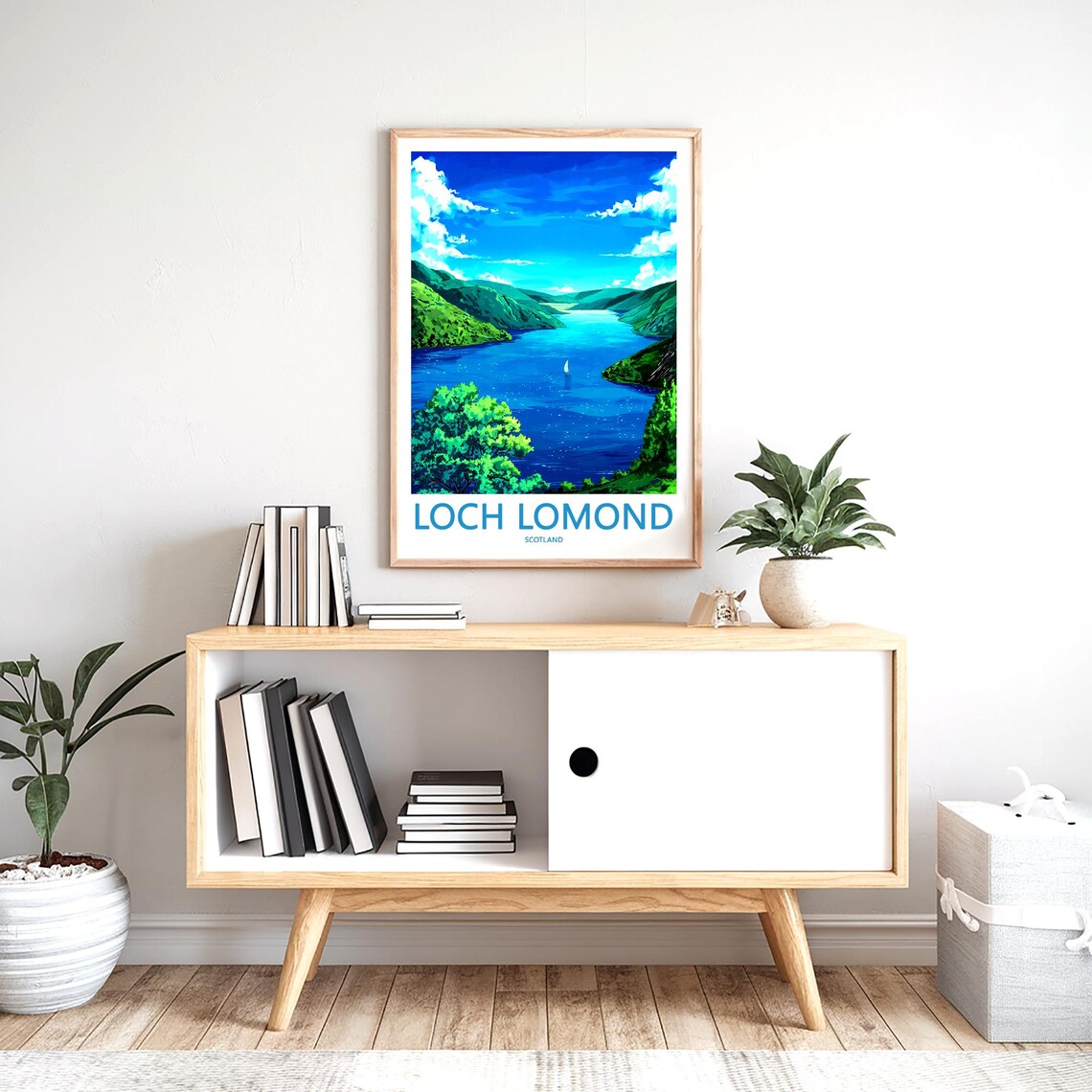 Loch Lomond Scotland Deep Blue Lake Sailboat Vista View Poster - Image 2