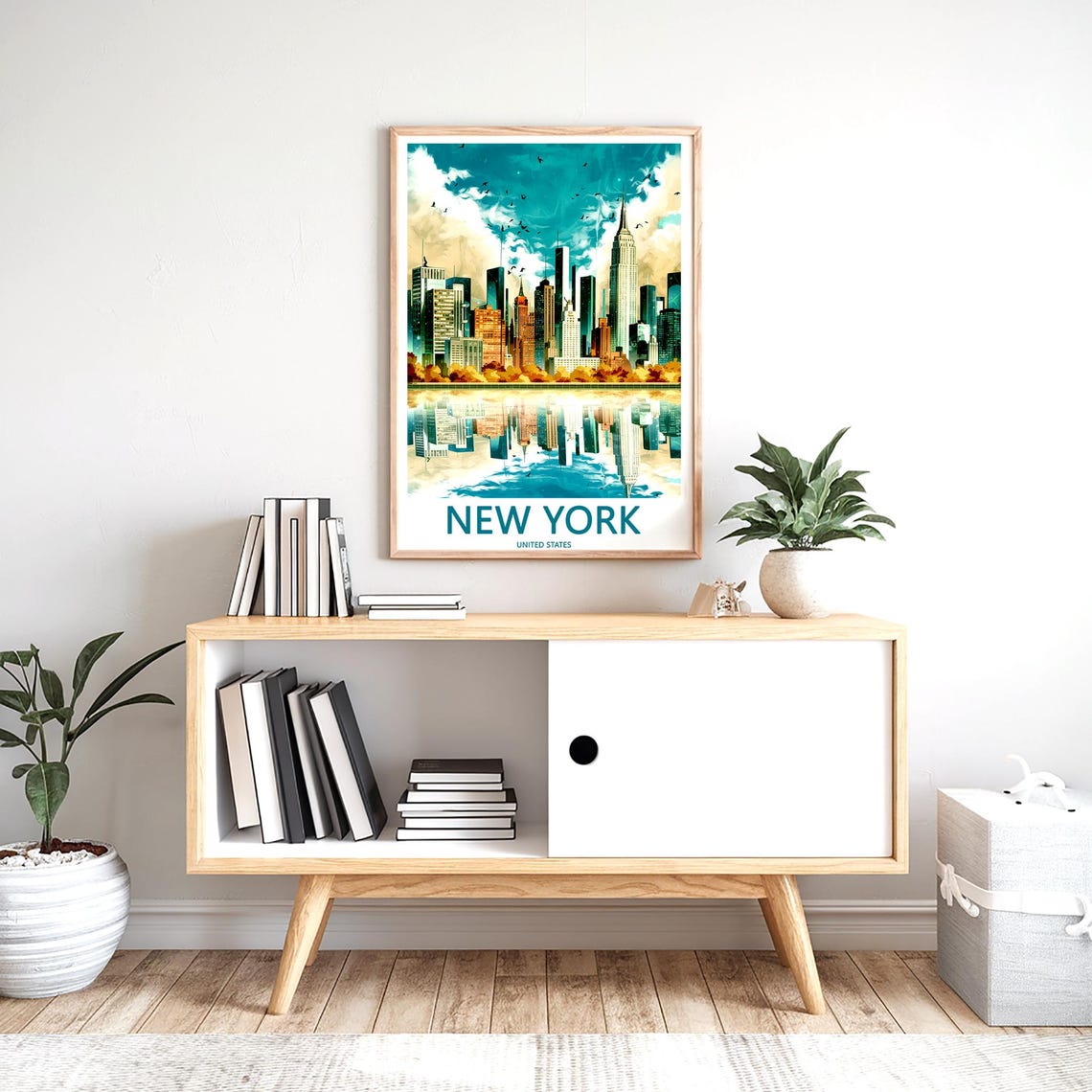 Manhattan Skyline with Mirror Like Still Water Reflection Poster - Image 2