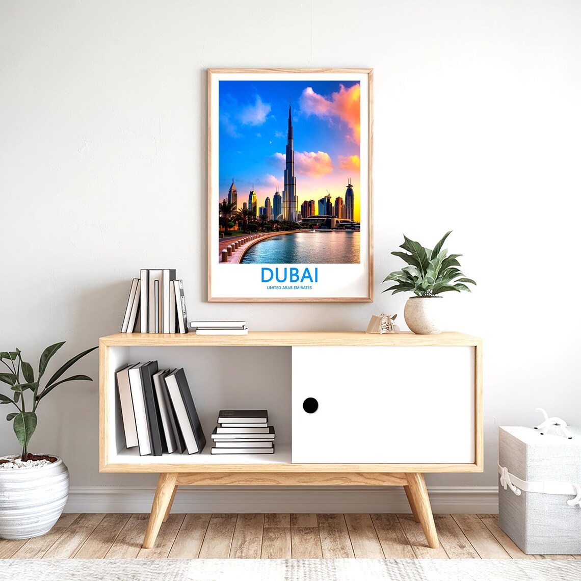 Dubai Burj Khalifa Golden Hour Promenade Photo Travel Poster - Image 2