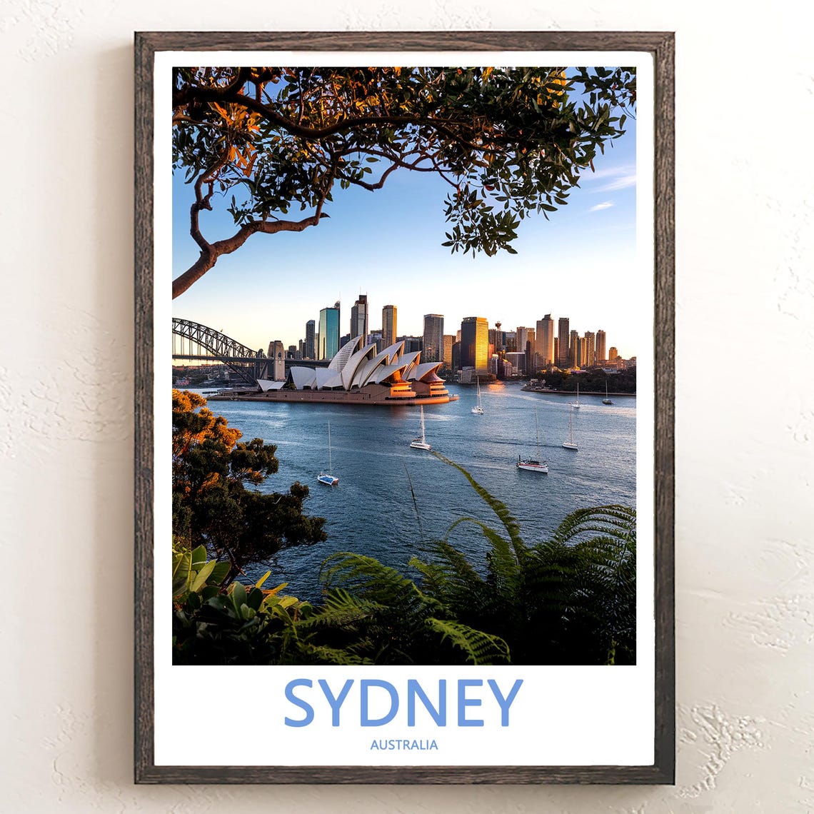 Sydney Opera House and City Skyline Bathed in Golden Hour Light Poster