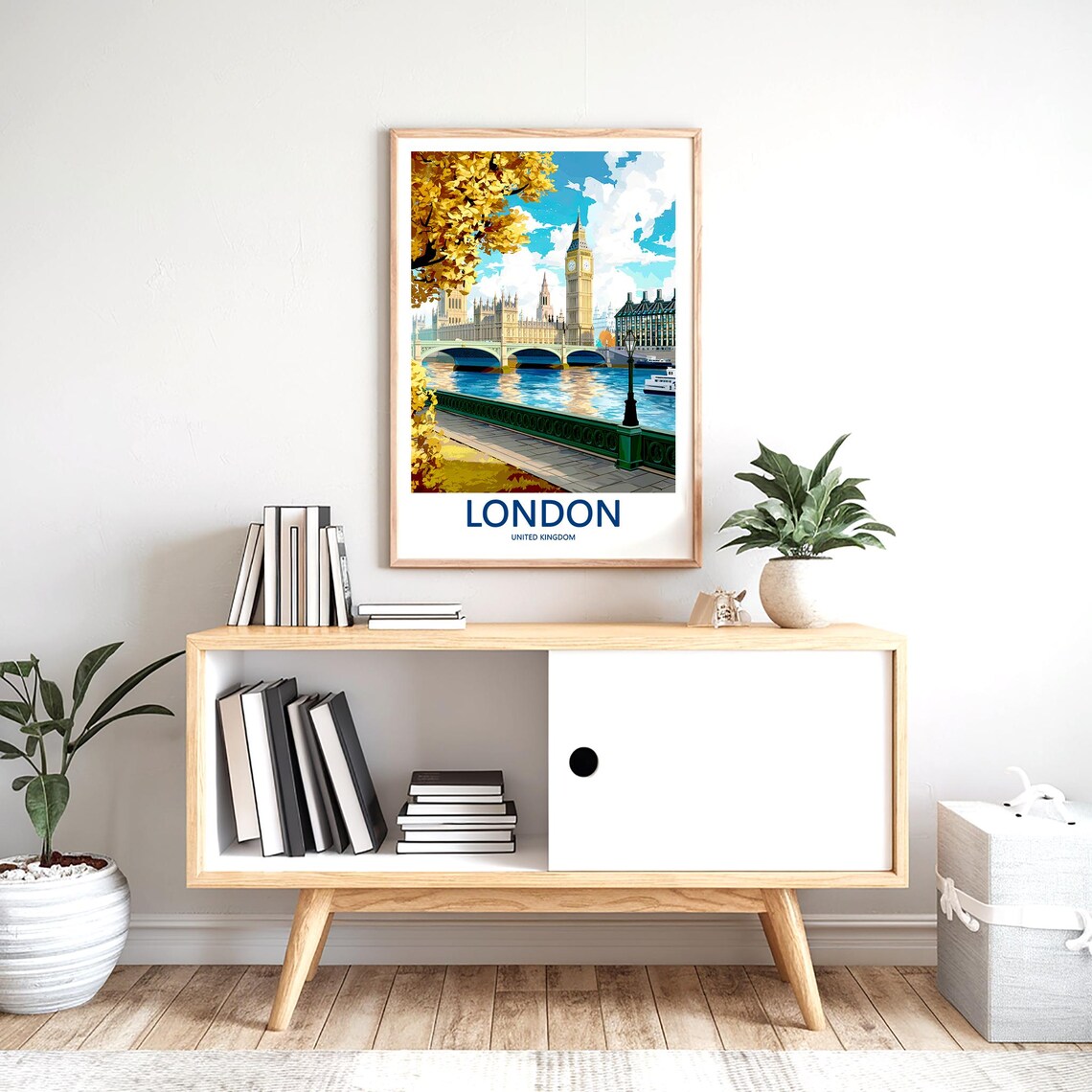 London Thames Autumn Riverboat Cruise and Big Ben Riverside Poster - Image 2
