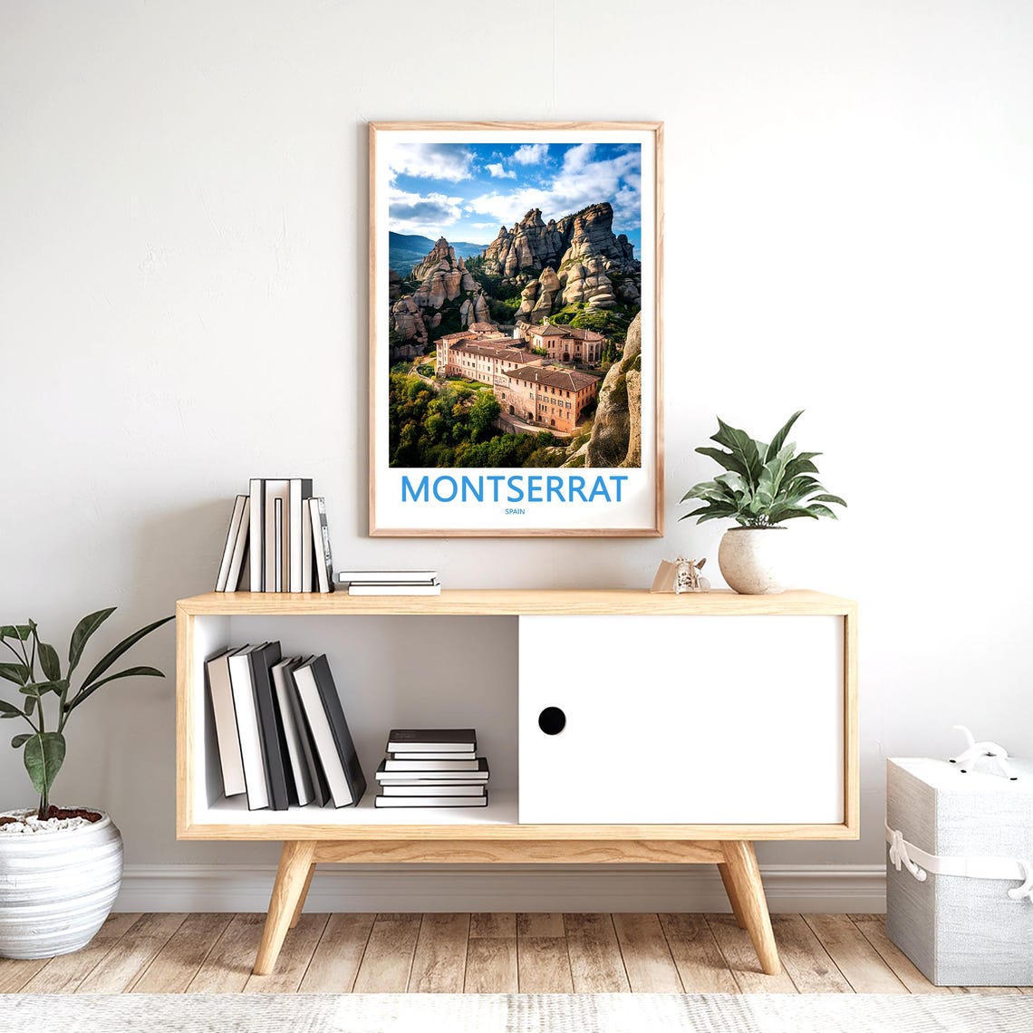 Montserrat Monastery Valley and Jagged Rock Peaks Travel Poster - Image 2