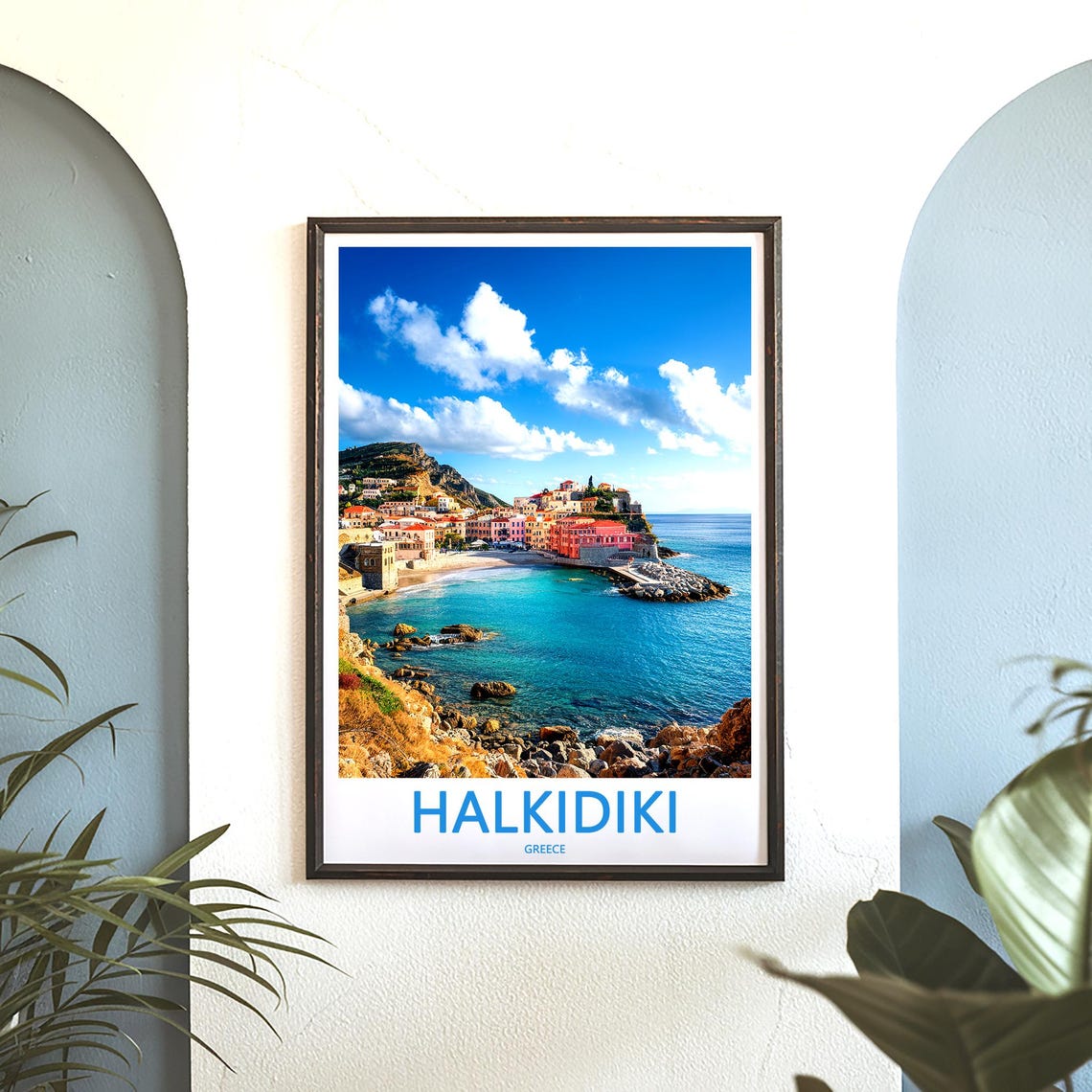 Halkidiki Greece Coastal Town Turquoise Sea Travel Wall Poster - Image 3