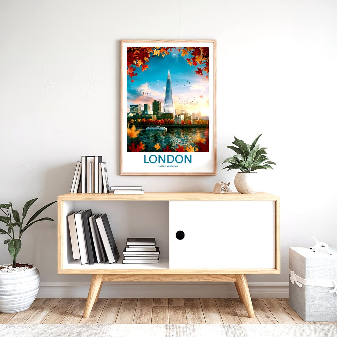 The Shard at Dusk Over the River Thames in Autumn Glow Poster - Image 2