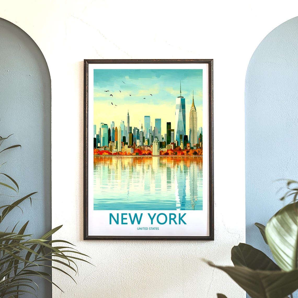 Lower Manhattan Skyline with One World Trade Center at Dawn Poster - Image 3