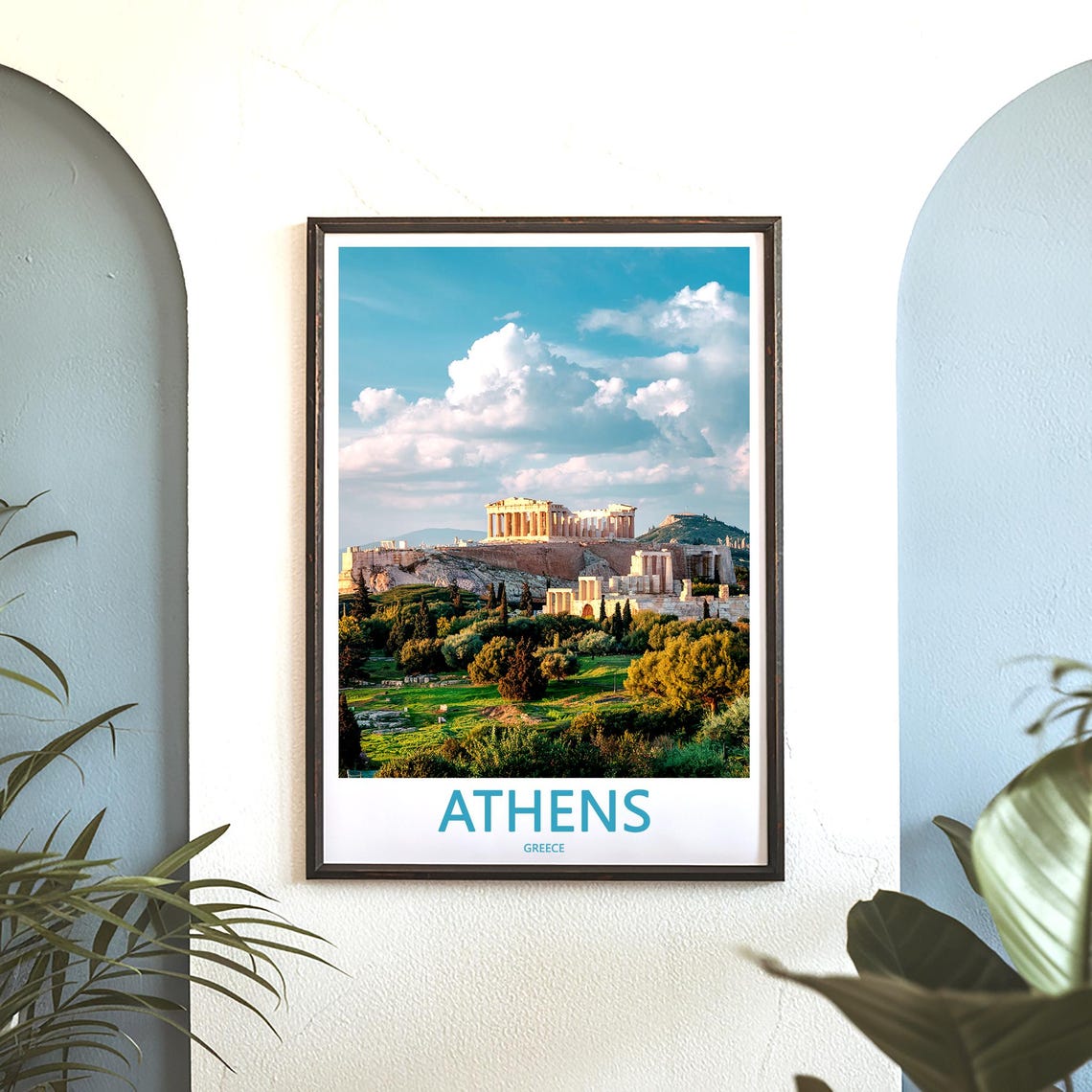 Athens Acropolis Propylaea Lush Green Hillside View Photo Poster - Image 3