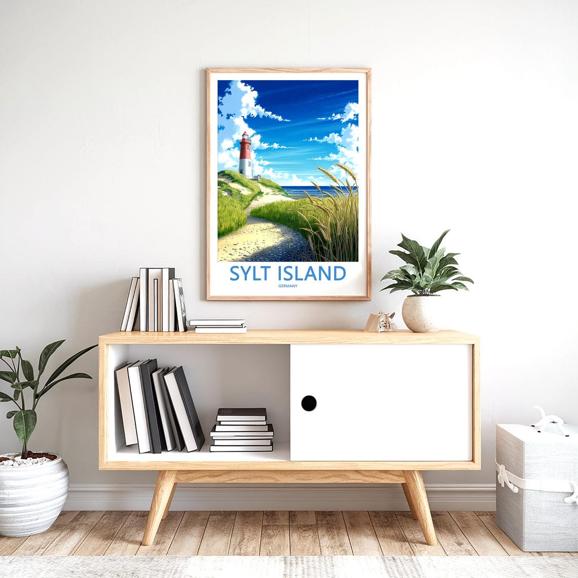 Sylt Island Germany Lighthouse Path Through Beach Dunes Poster - Image 2