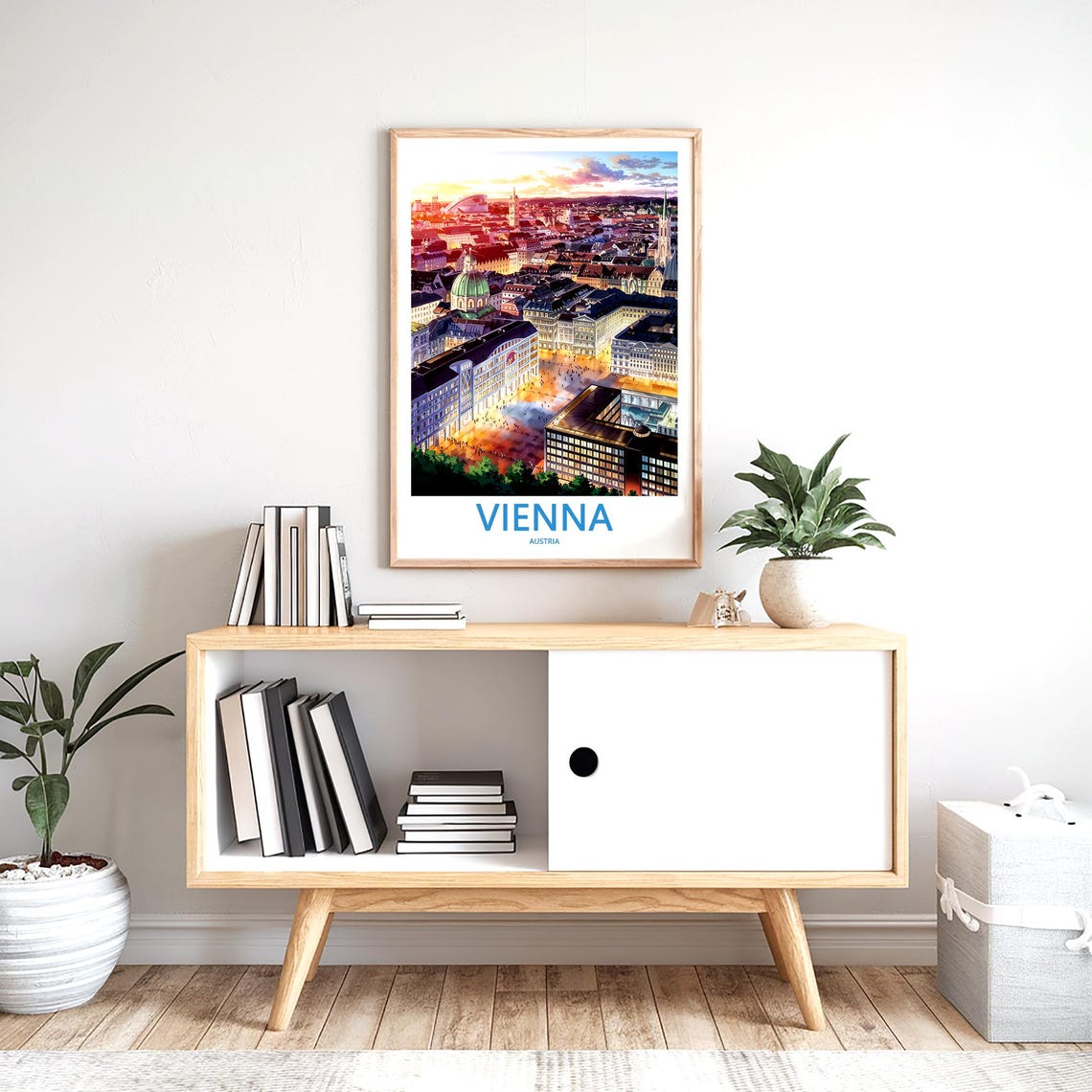 Vienna Austria Sunset City Panorama Over Historic Center Poster - Image 2