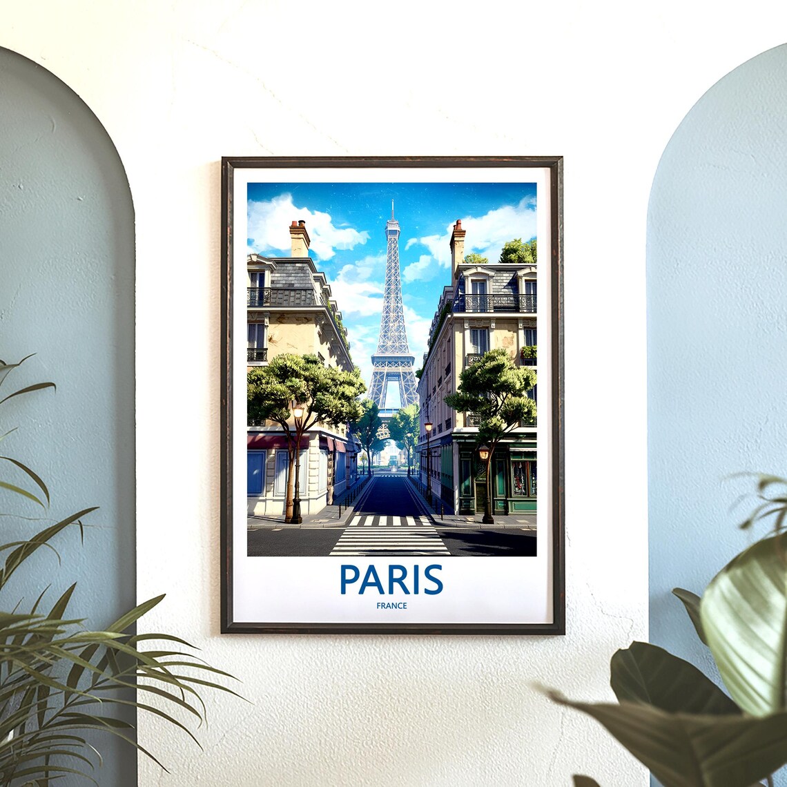 Paris Eiffel Tower Street Between Haussmann Buildings Poster - Image 3