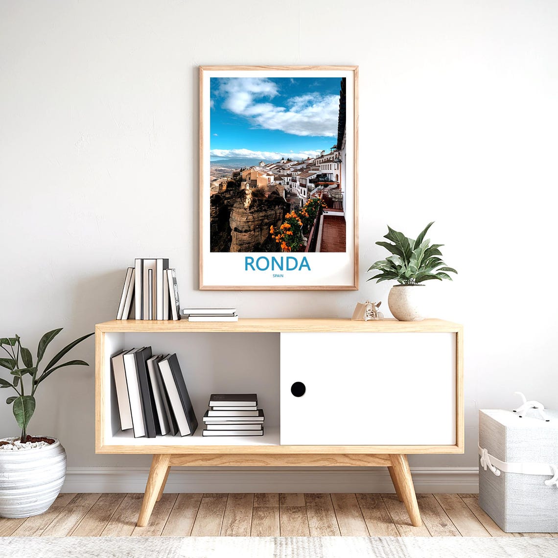Ronda Clifftop Terrace Flowers Over the El Tajo Gorge Poster - Image 2