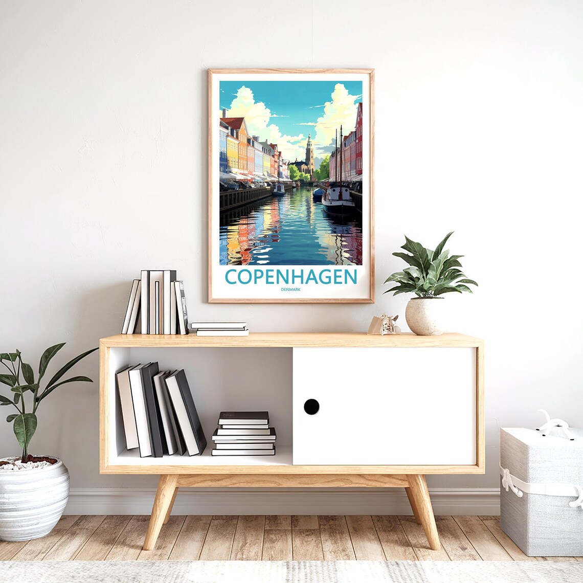 Copenhagen Nyhavn Harbor Colorful Houses Boats Denmark Travel Poster - Image 2