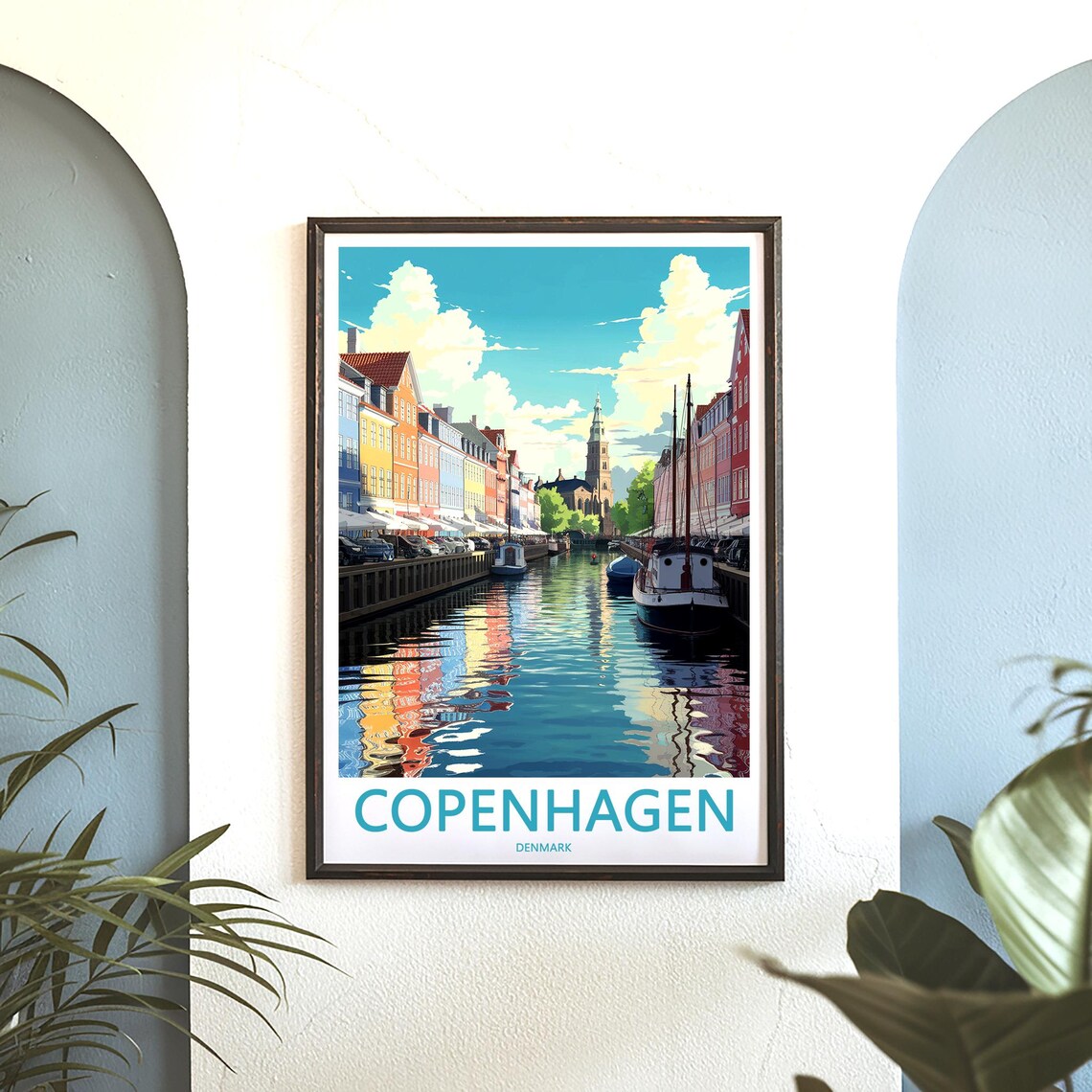 Copenhagen Nyhavn Harbor Colorful Houses Boats Denmark Travel Poster - Image 3