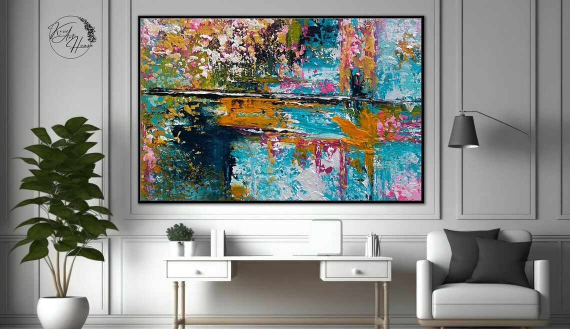 Abstract Painting Art Print, Palette Knife Strokes - Image 3