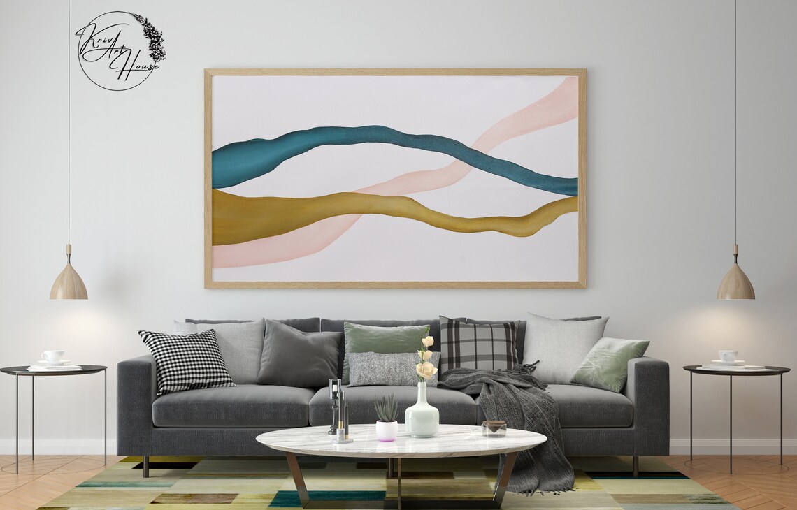 Modern Line Drawing Abstract Art Print, Palette Knife - Image 2