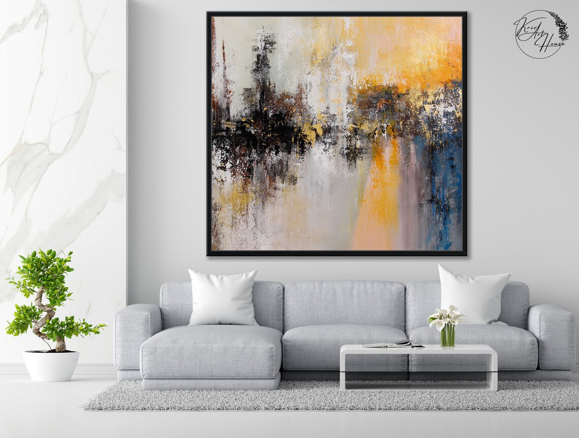 Textured Abstract Oil Painting, Oversize Wall Art - Image 2
