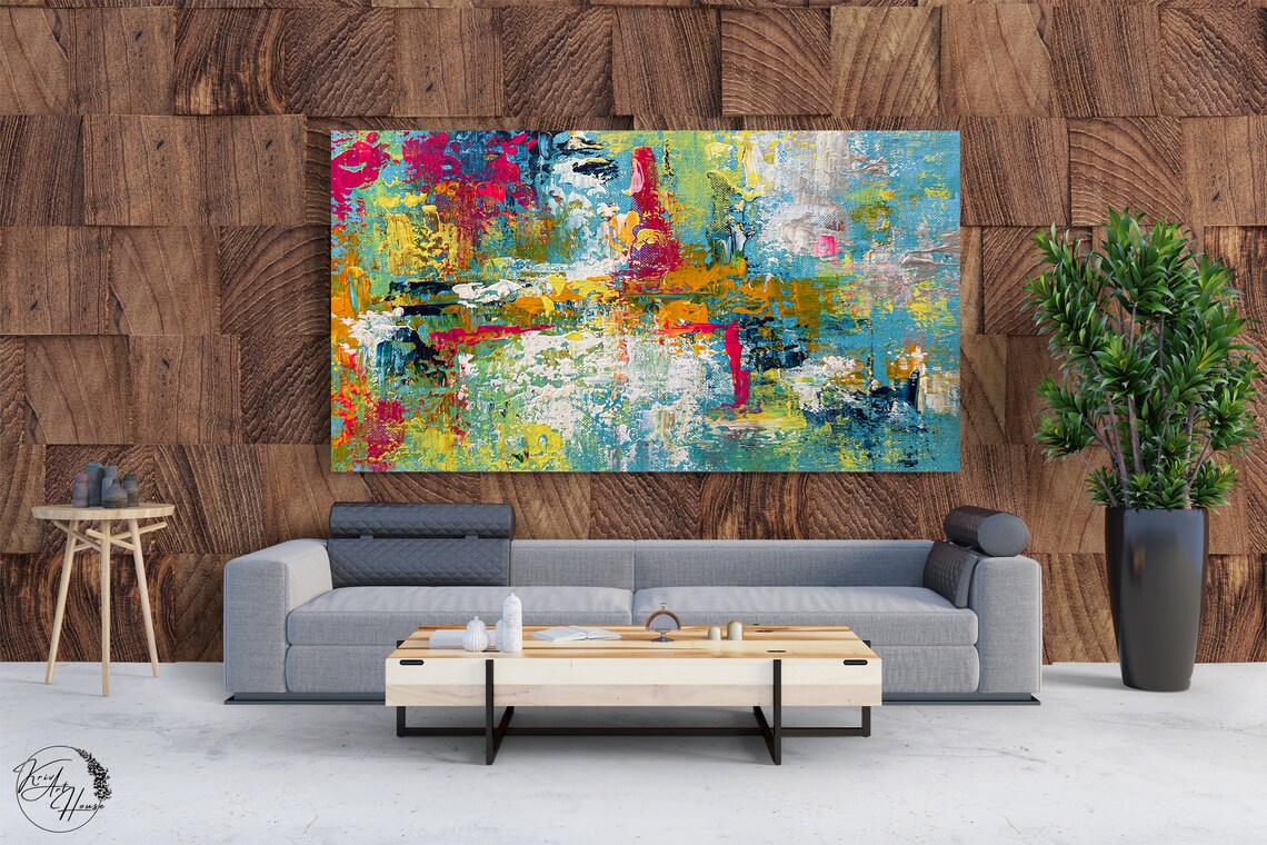 Halloween Abstract Art Print, Modern Colorful Decor - Image 2