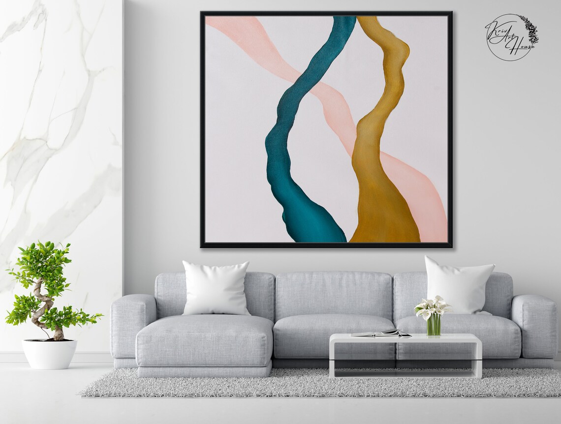 Modern Line Drawing Abstract Art Print, Palette Knife - Image 3