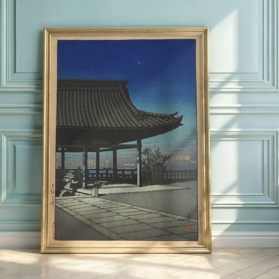 Kozu Osaka By Hasui Kawase Japanese Cityscape Poster Japandi Urban Landscape Wall Decor