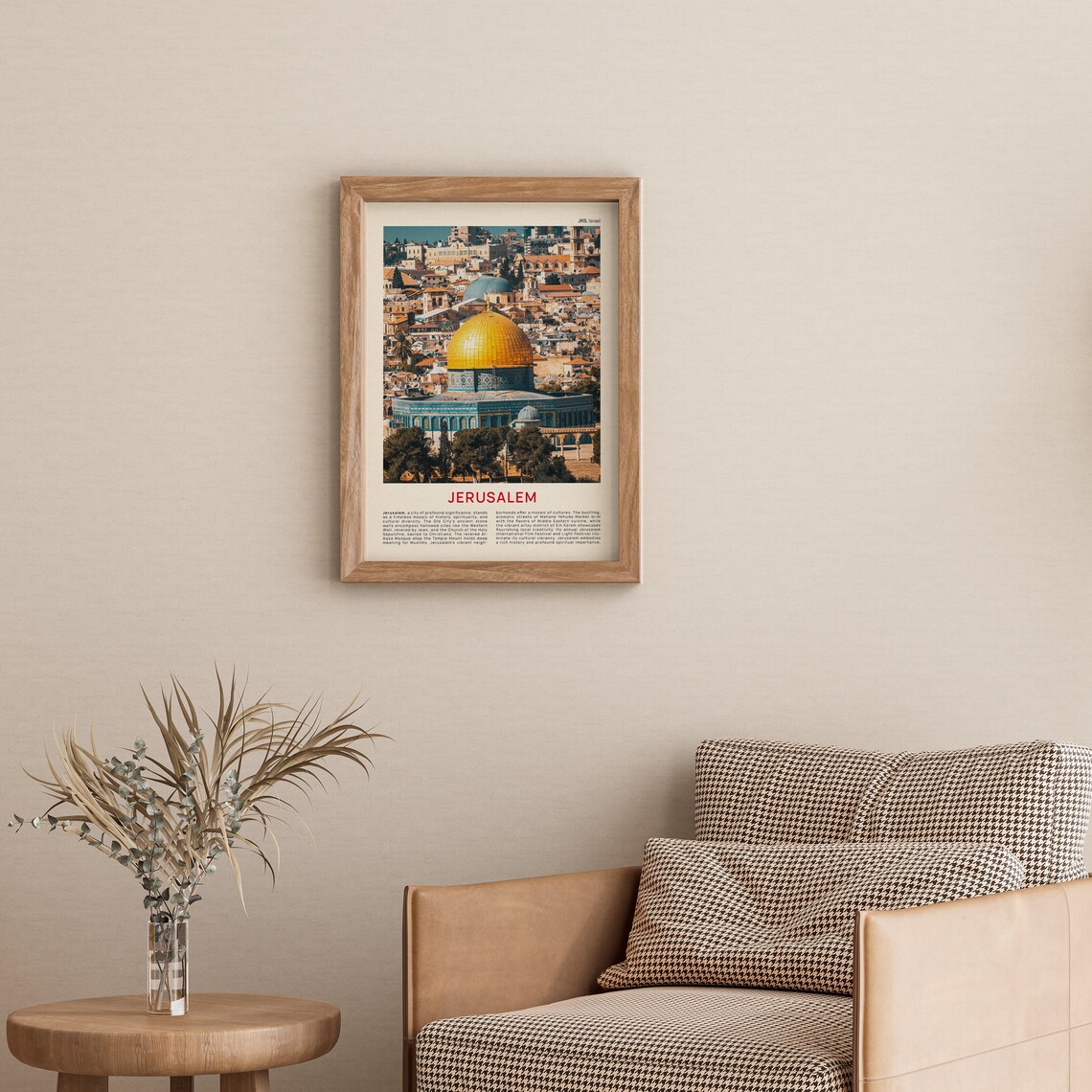 Jerusalem Dome of the Rock Old City Skyline Photo Travel Poster - Image 3