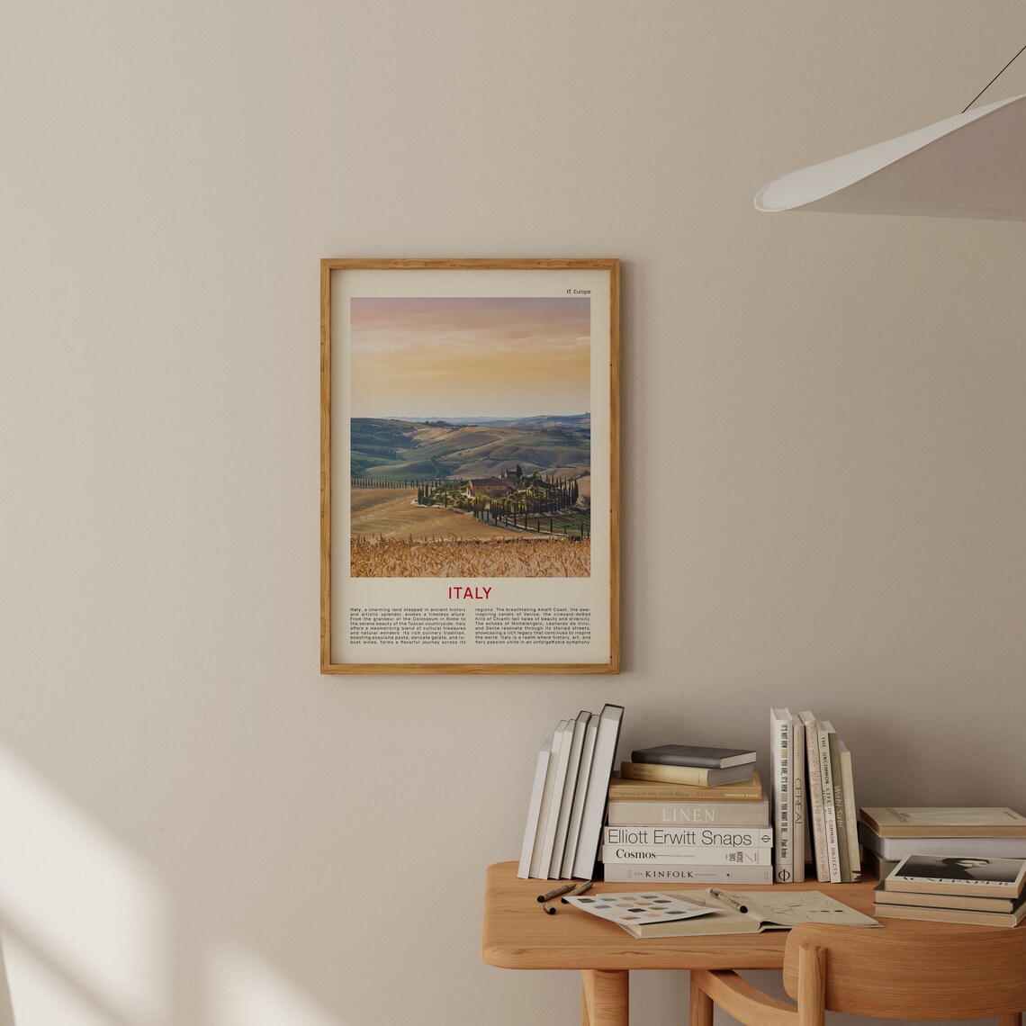 Italy Tuscan Farmhouse Cypress Sunset Film Photo Travel Poster - Image 2
