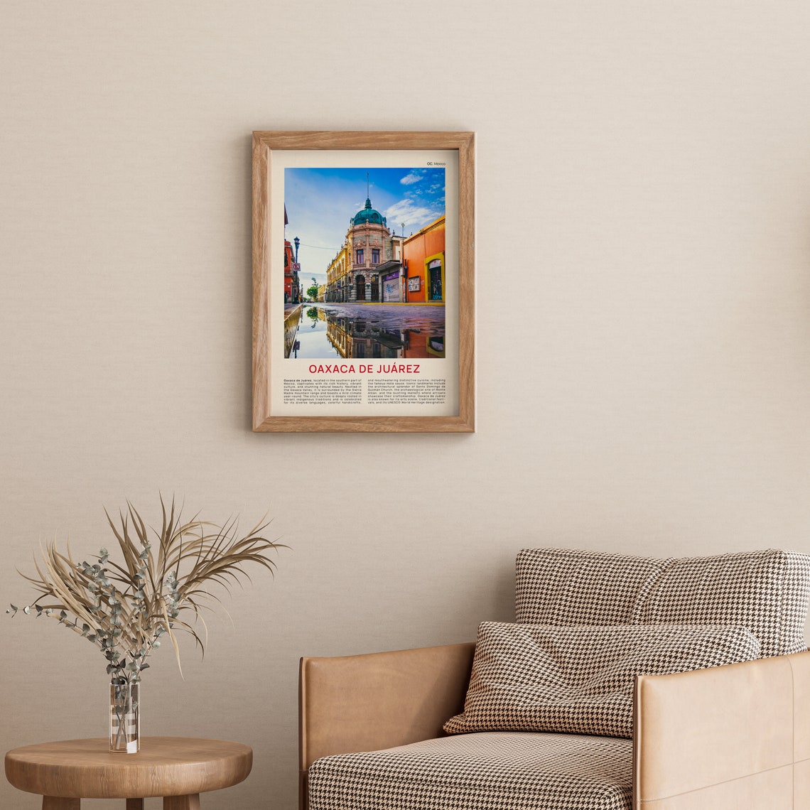 Oaxaca De Juarez Mexico Colonial Street Reflections Travel Poster - Image 3