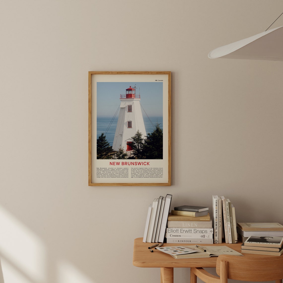 New Brunswick Red White Lighthouse Atlantic Canada Coastal Print - Image 2