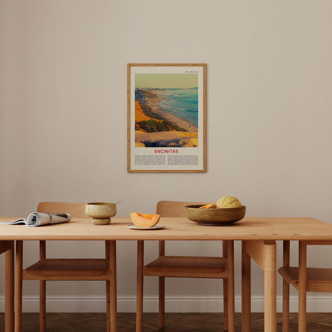 Encinitas California Coastal Cliffs Beach Golden Hour Photo Poster - Image 4