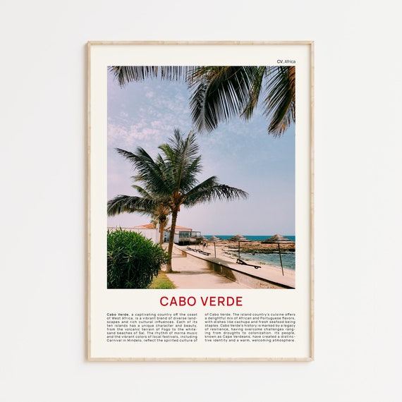 Cabo Verde Travel Poster, Palms Wall Art