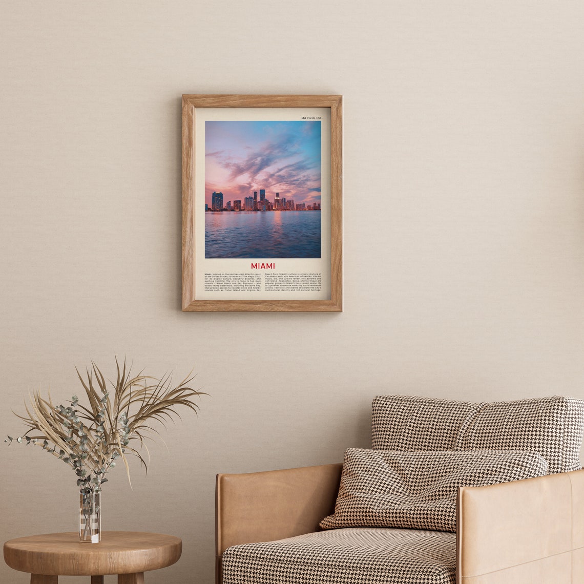 Miami Skyline At Sunset Over Shimmering Biscayne Bay Florida Poster - Image 3