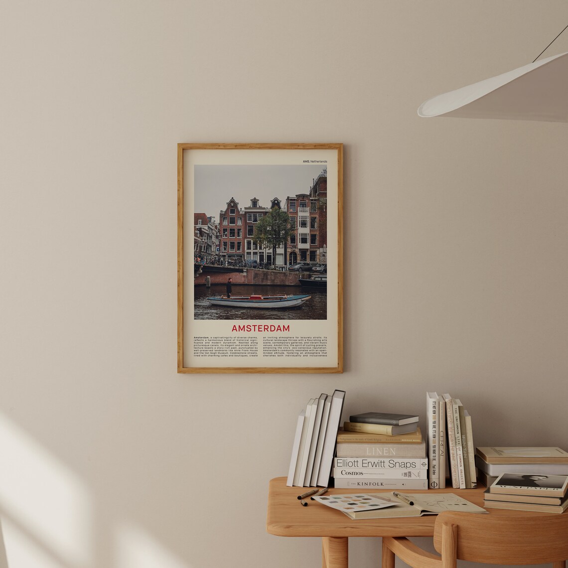 Amsterdam Canal Boat Past Brick Gabled Houses Netherlands Photo Poster - Image 2