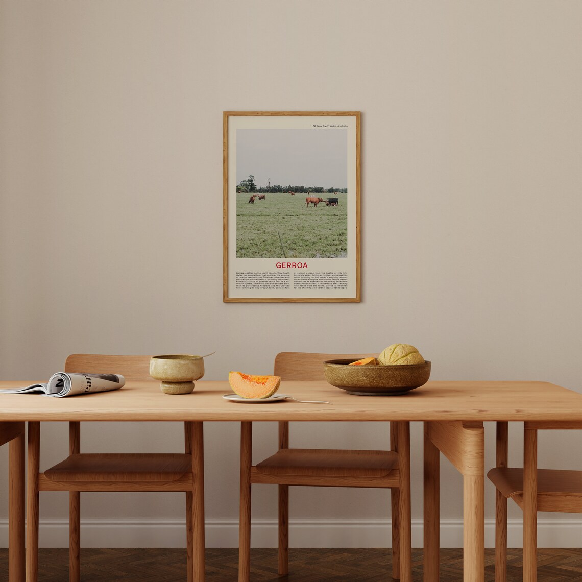 Gerroa Australia Green Countryside Cattle Grazing Pasture Photo Poster - Image 4