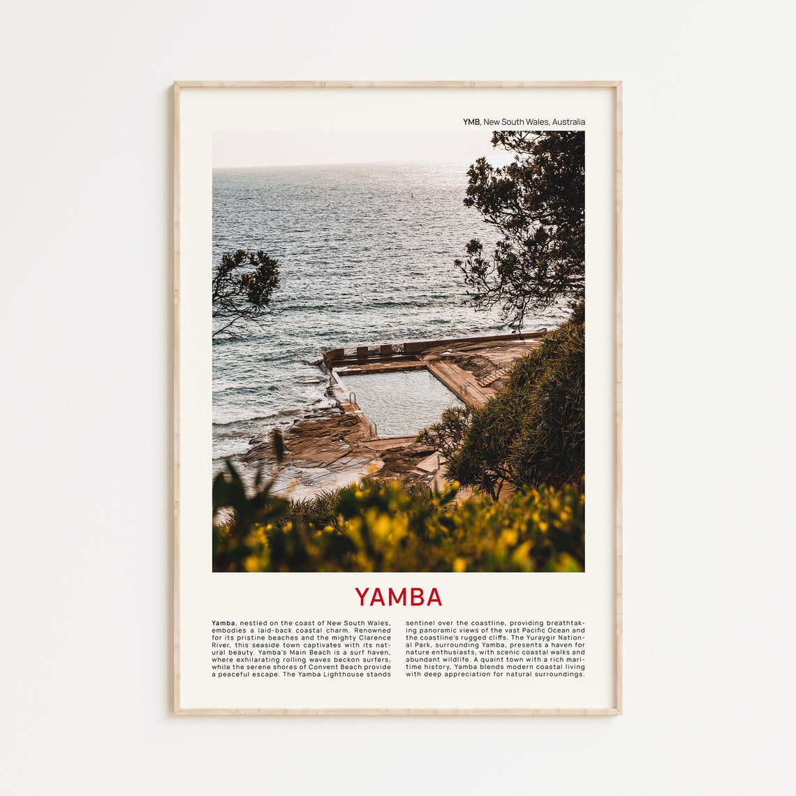 Yamba Australia Ocean Rock Pool Rugged Coastal View Photo Poster