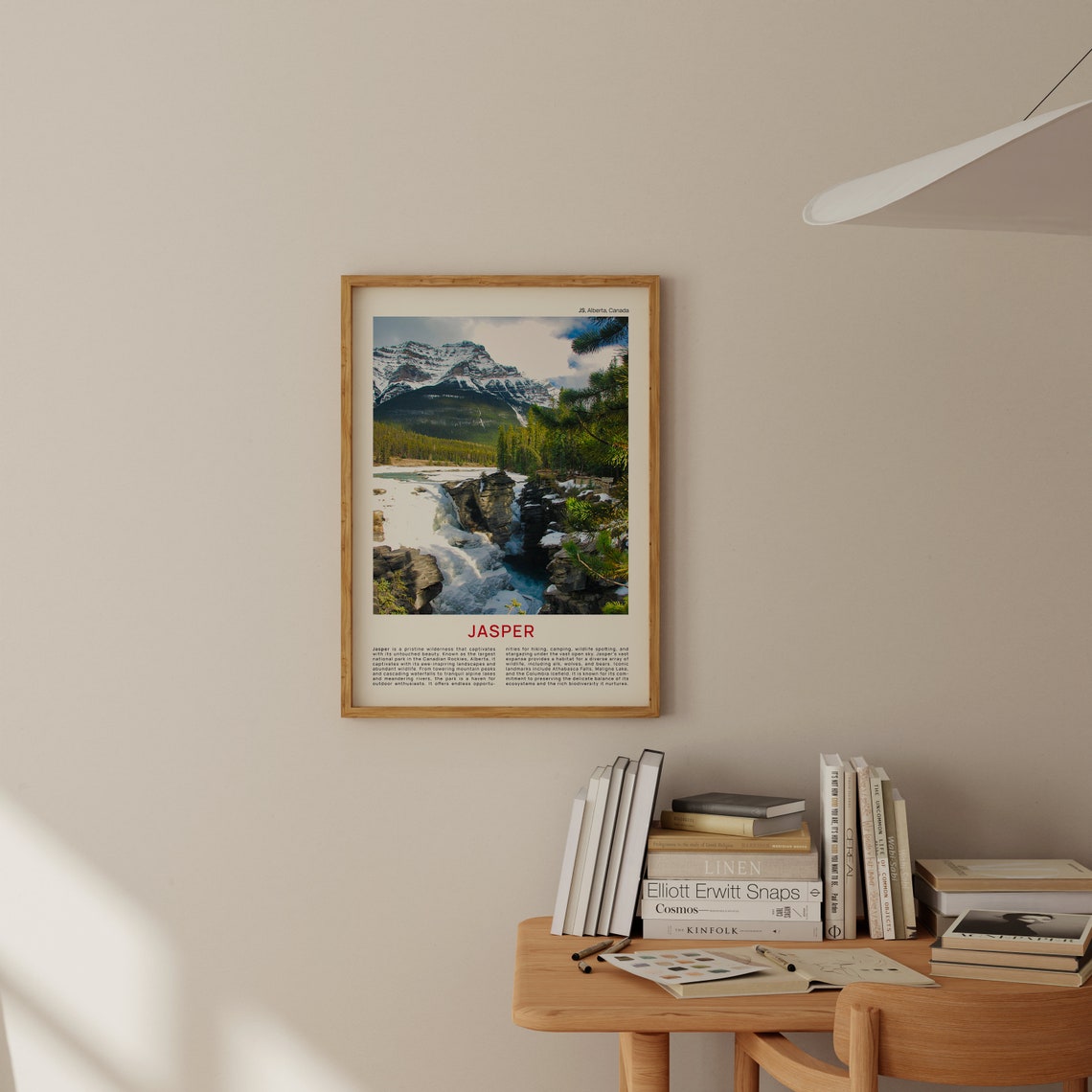 Jasper Alberta Snowy Canyon Waterfall Rocky Mountain Photo Poster - Image 2