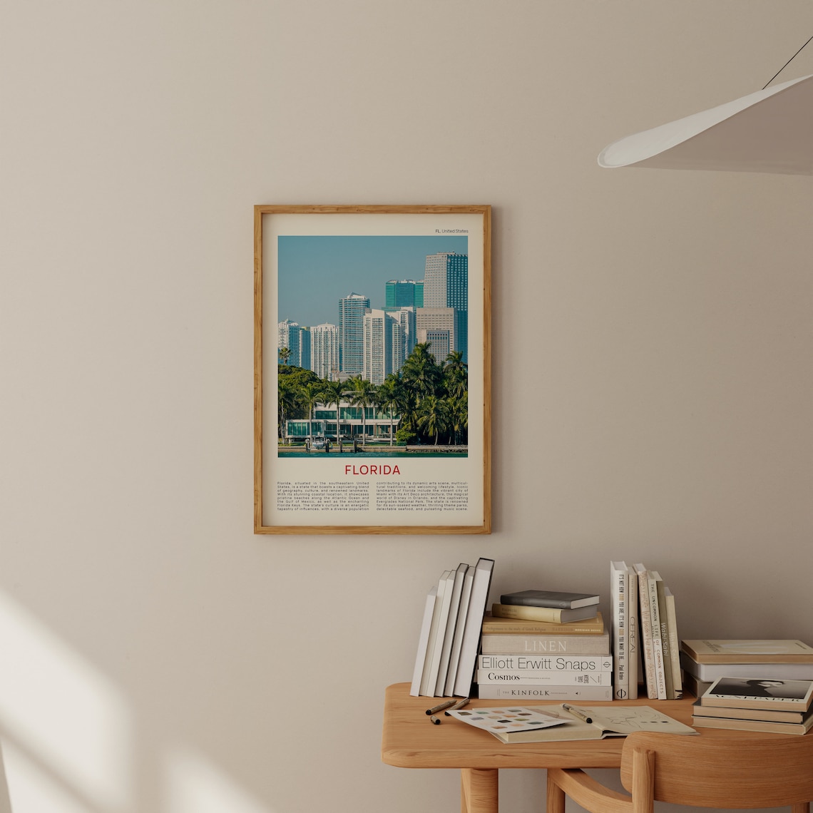 Florida Miami Skyline Palm Trees Tropical Cityscape Photo Poster - Image 2
