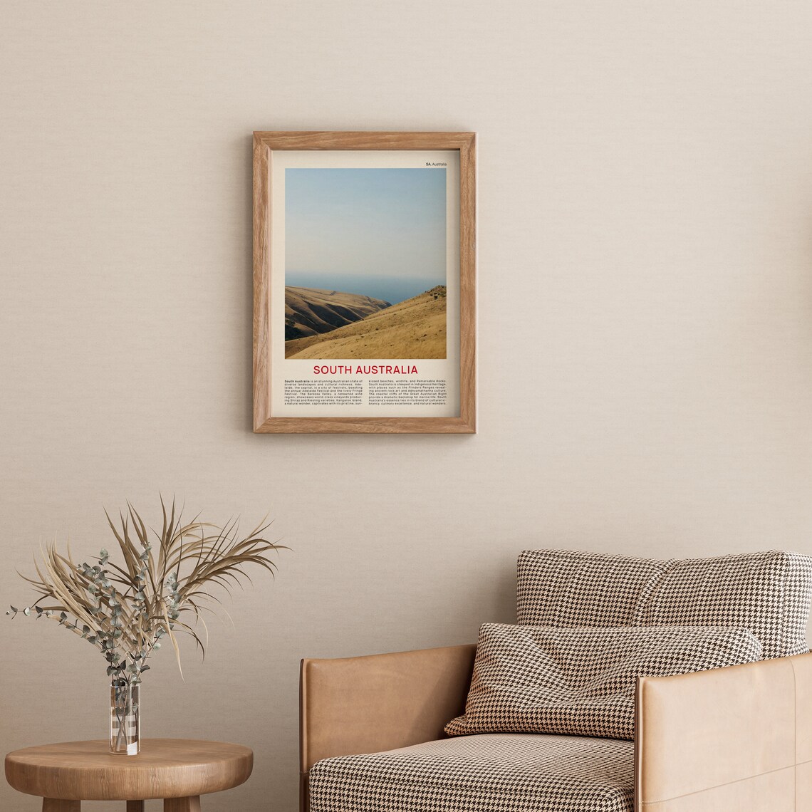 South Australia Golden Outback Hills Photo Landscape Travel Poster - Image 3