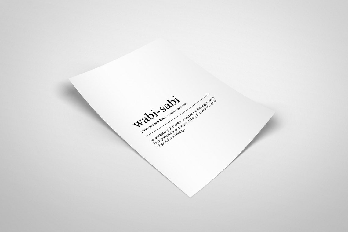 Wabi-Sabi Japanese Word Definition Minimalist Dictionary Poster - Image 2