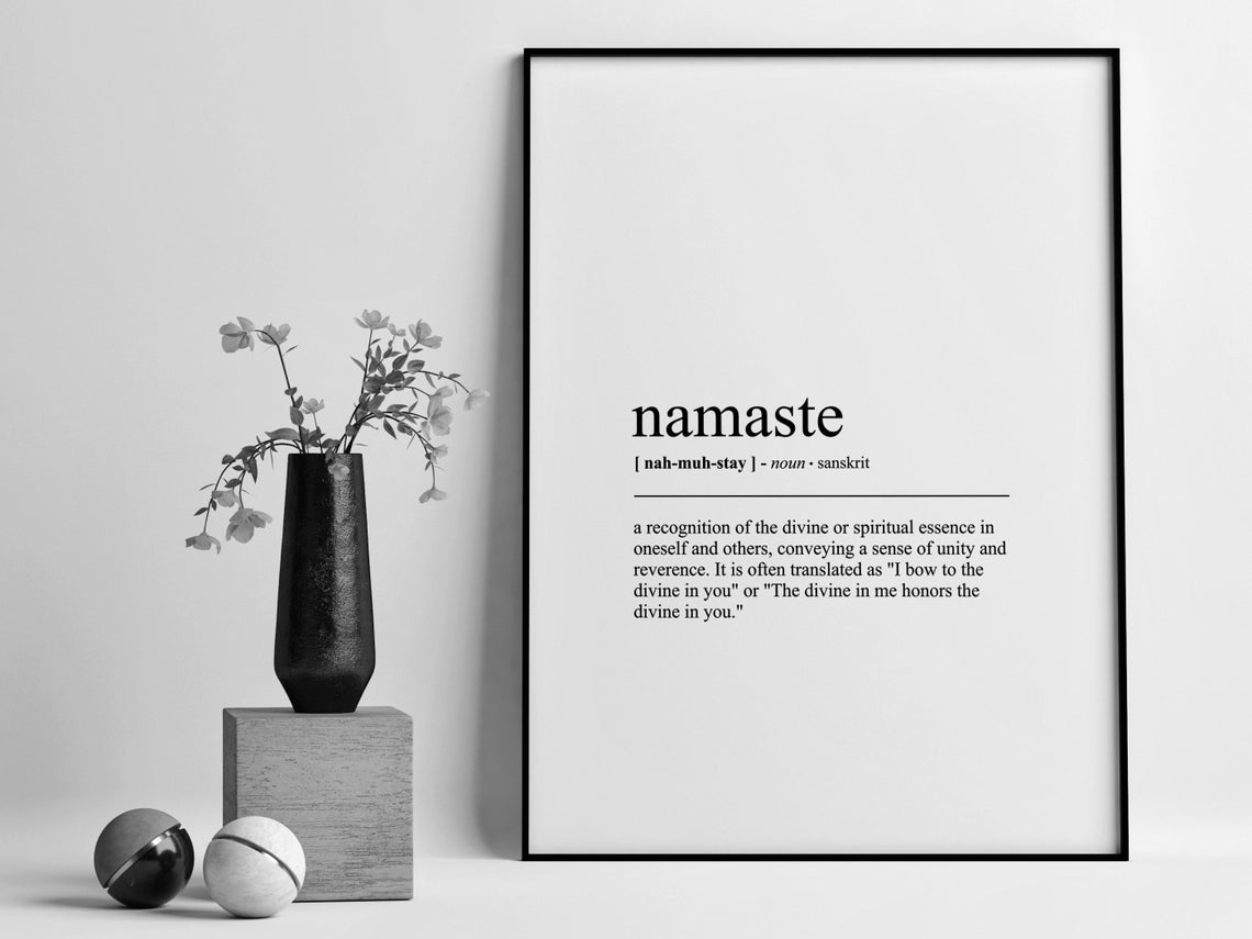 Namaste Sanskrit Word Definition Minimalist Dictionary Poster - Image 2