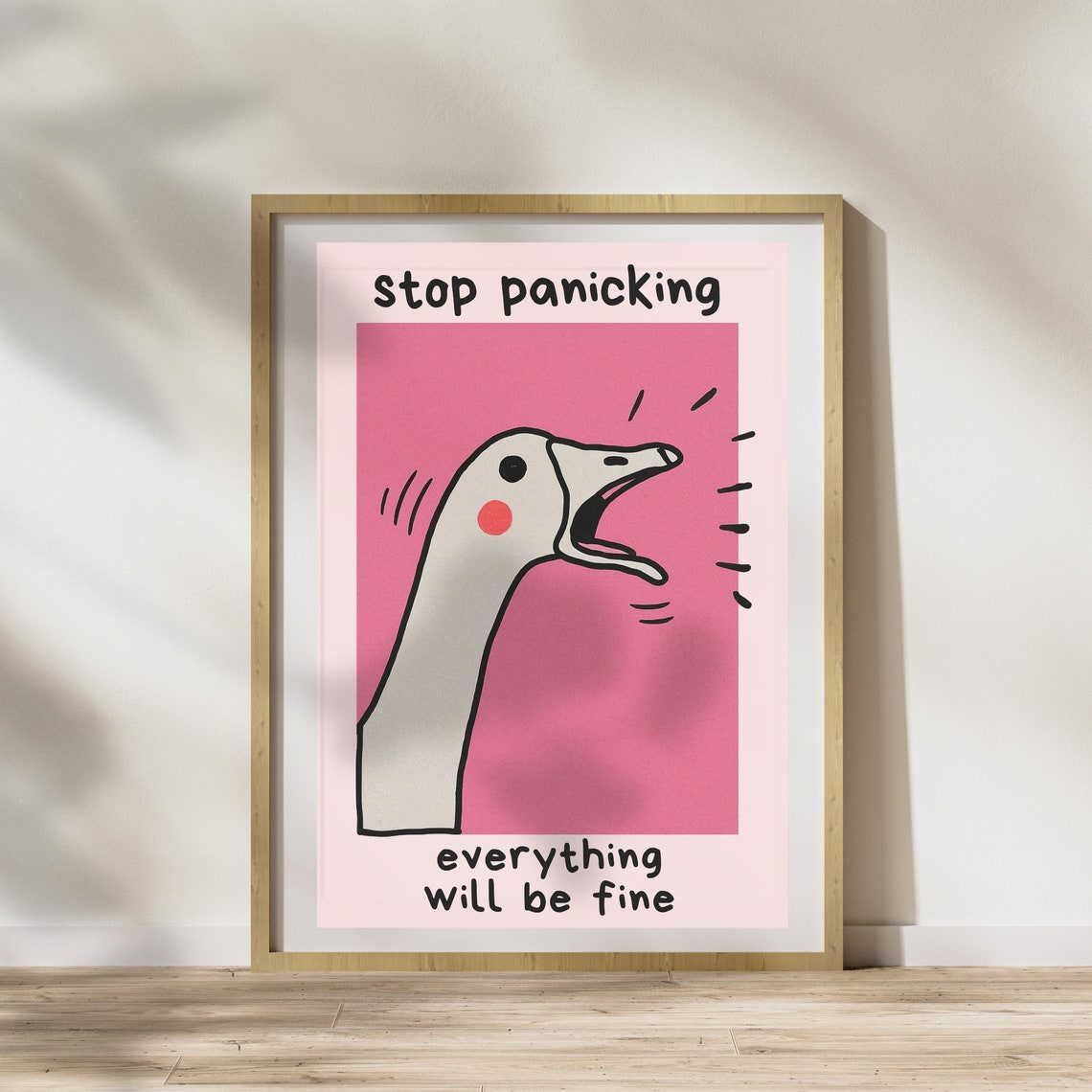 Stop Panicking Everything Will Be Fine Screaming Goose Poster - Image 2