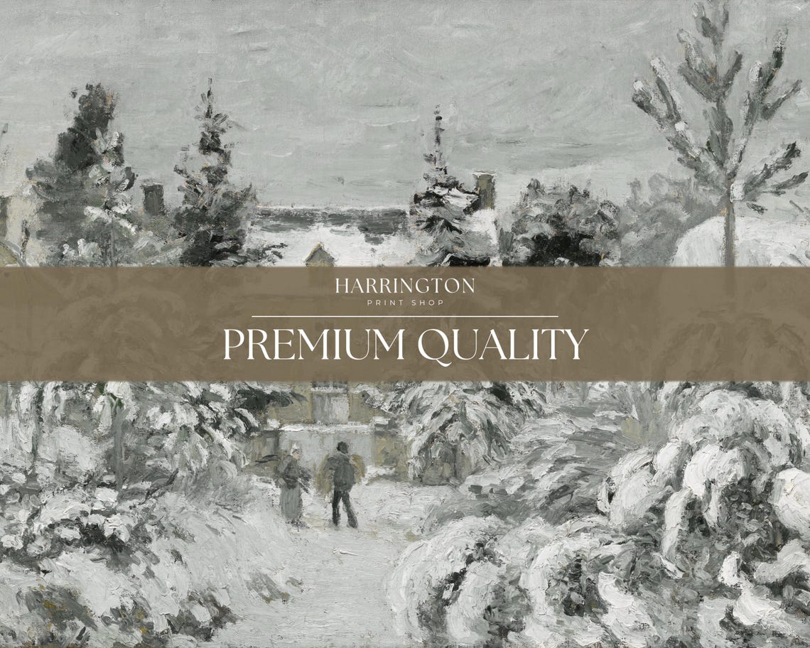 Snow Covered Evergreens Winter Path Vintage Impressionist Art Poster - Image 2