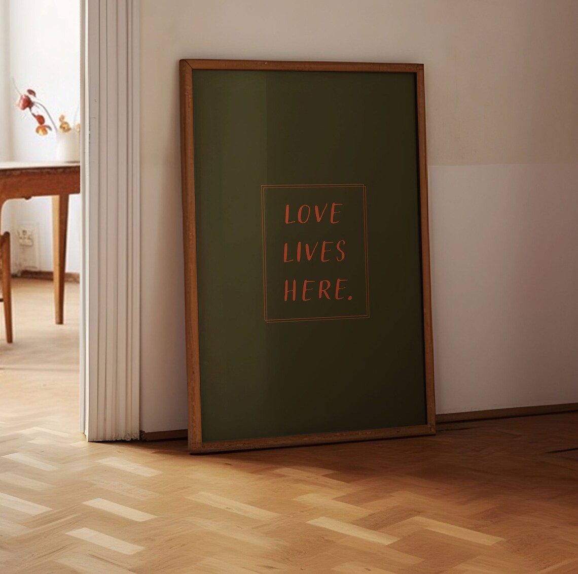 Love Lives Here Instant Wall Art Home Decor Typography Retro Wall Art Three Color Options - Image 2